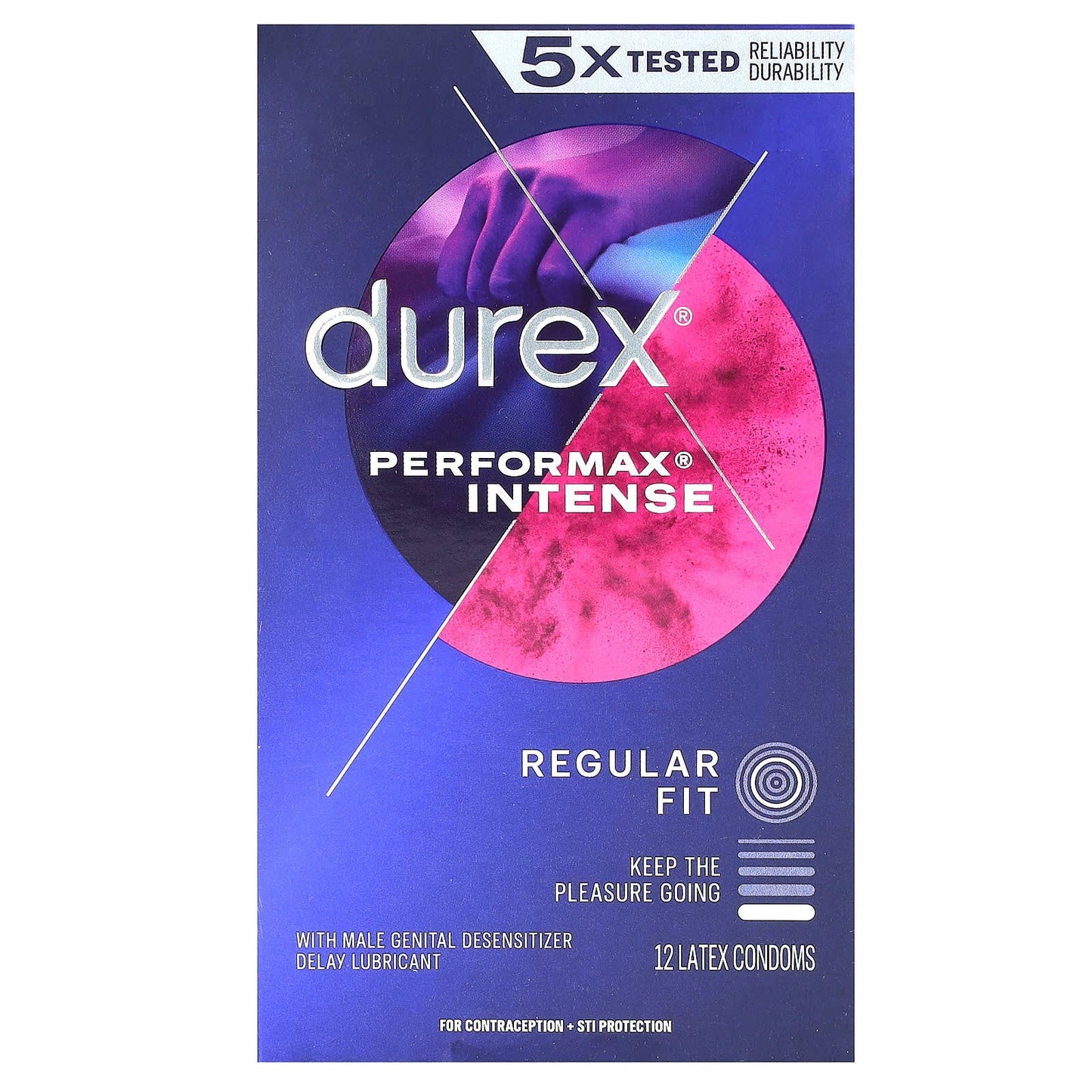 Durex Performax Intense - 12 Latex Condoms for Pleasure & Protection - Image 1