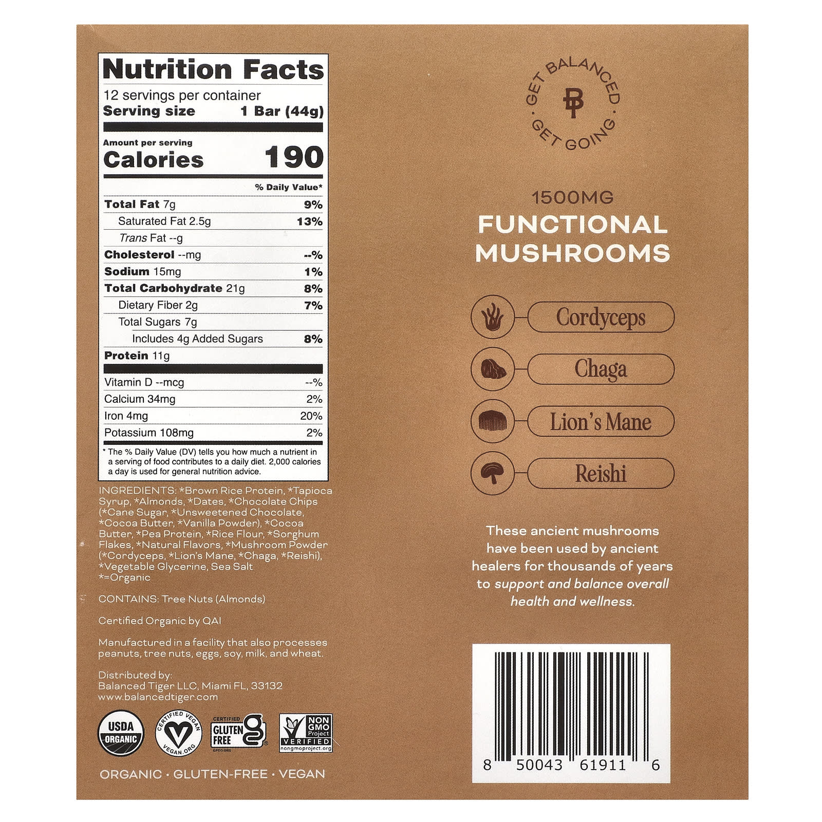 Organic Chocolate Chip Cookie Dough Protein Bars by Balanced Tiger - Image 2