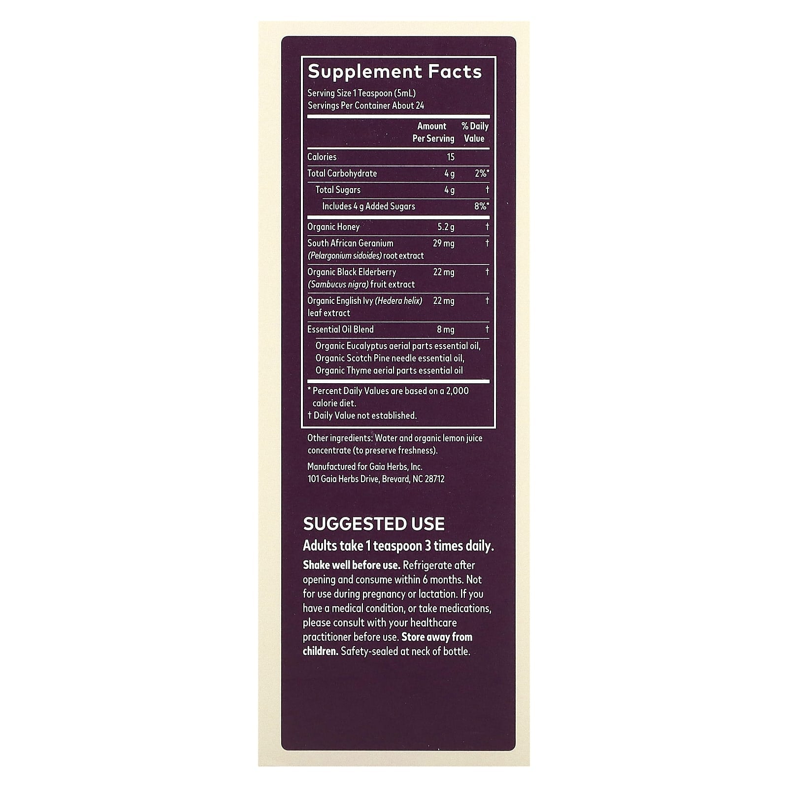 Soothe Dry Cough with Gaia Herbs Plant-Powered Formula, 4 fl oz - Image 2