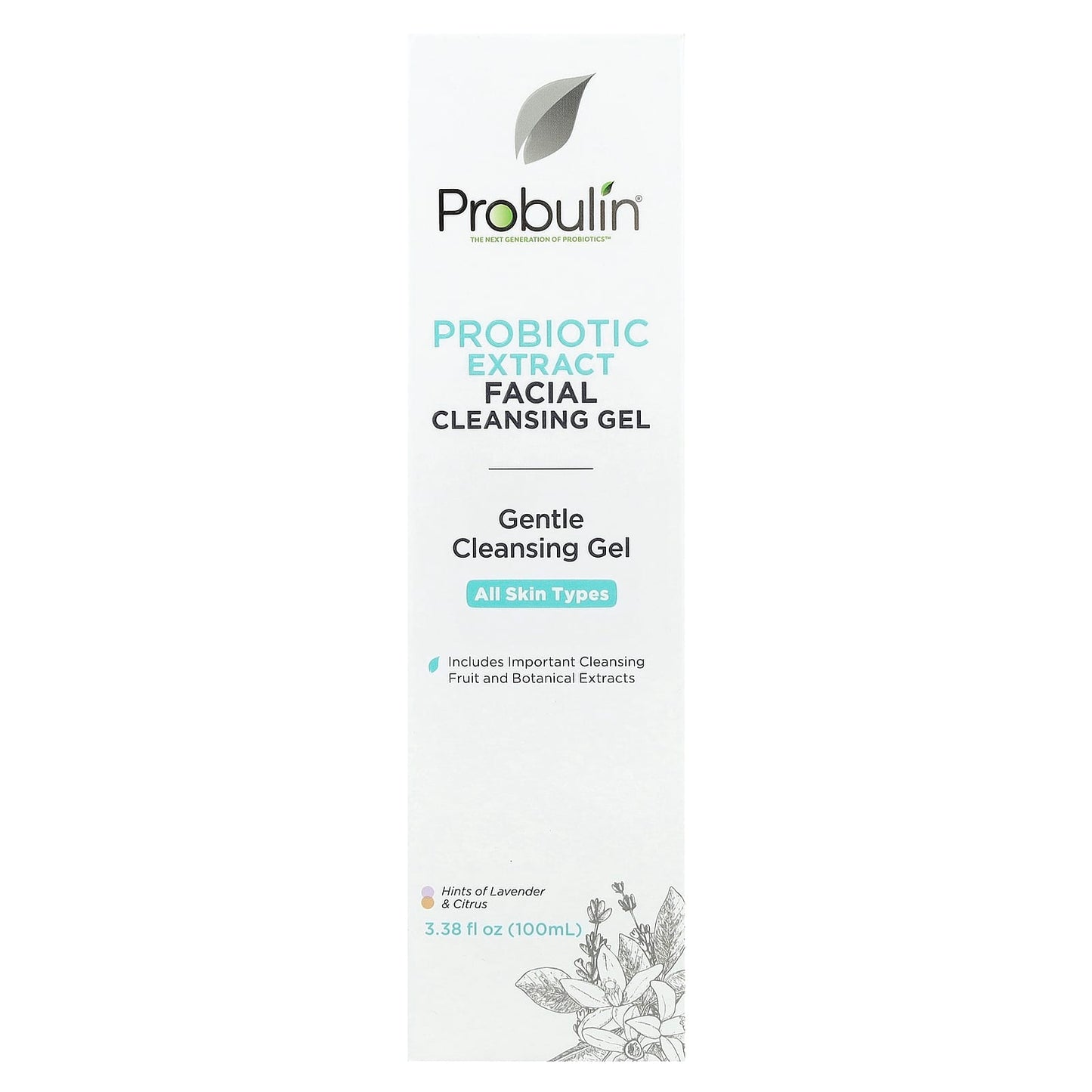 Probulin, Probiotic Extract Facial Cleansing Gel, Lavender & Citrus, 3.38 fl oz (100 ml) - Image 2