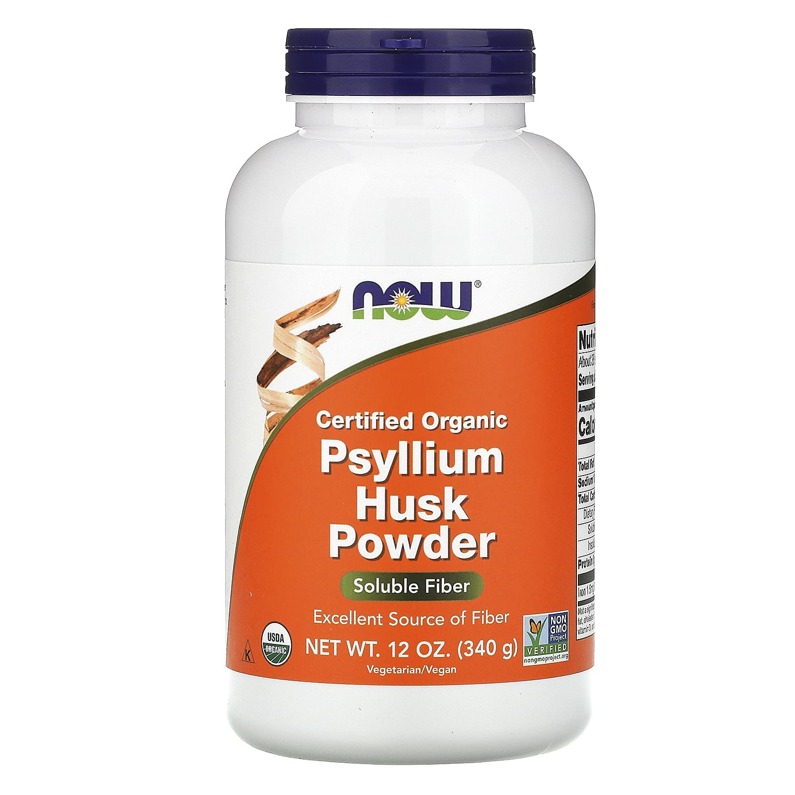 NOW Foods, Certified Organic, Psyllium Husk Powder, 12 oz (340 g) - Image 1