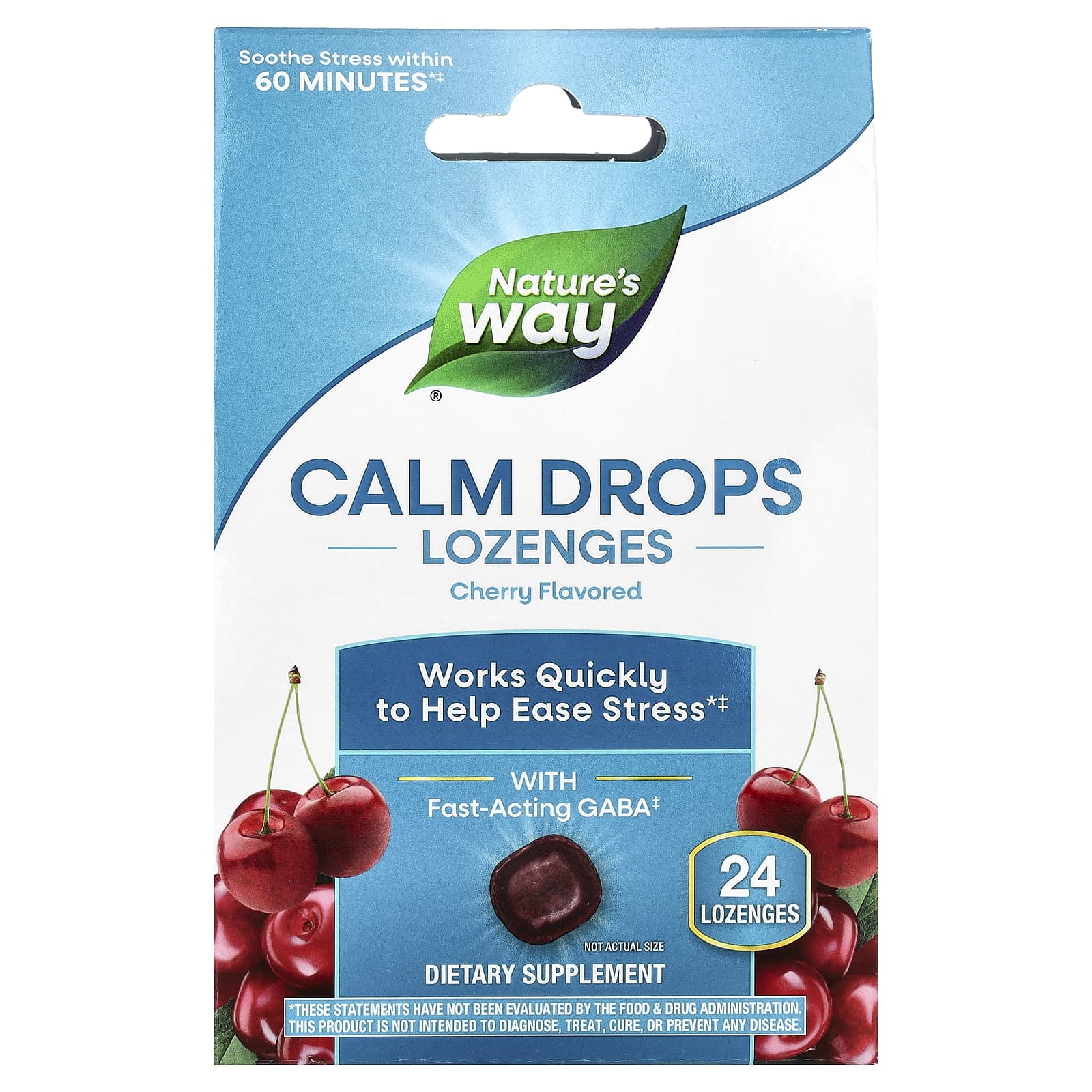Nature's Way, Calm Drops Lozenges, Cherry , 24 Lozenges - Image 1