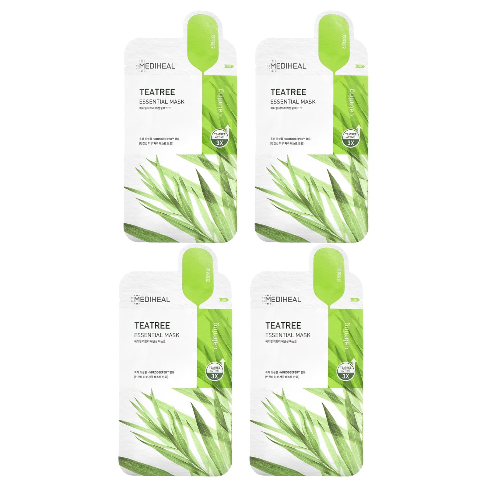 MEDIHEAL, Tea Tree, Essential Beauty Mask, 4 Sheets, 0.81 fl oz (24 ml) Each - Image 1