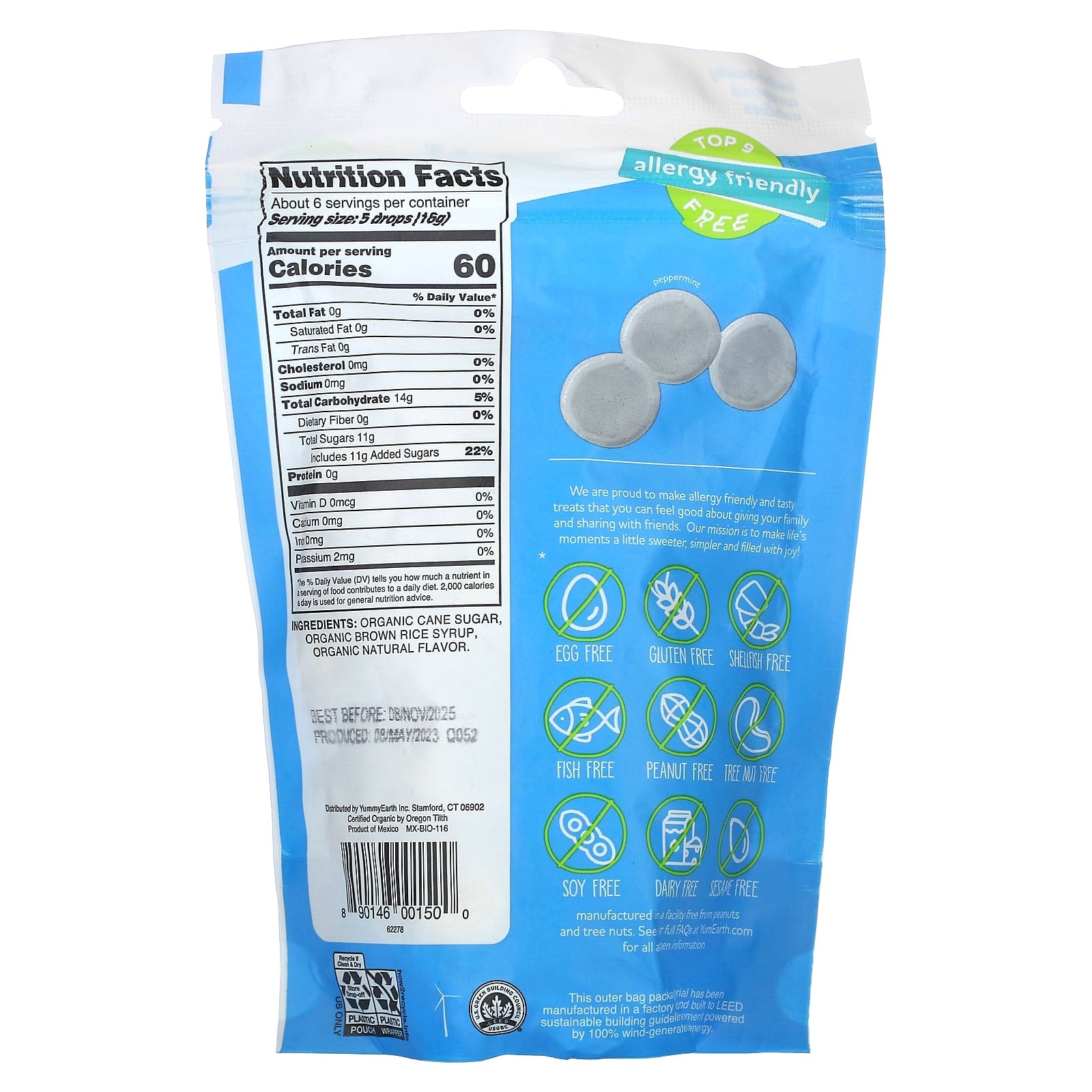 YumEarth, Organic Hard Candies, Peppermint, 3.3 oz (93.6 g) - Image 2