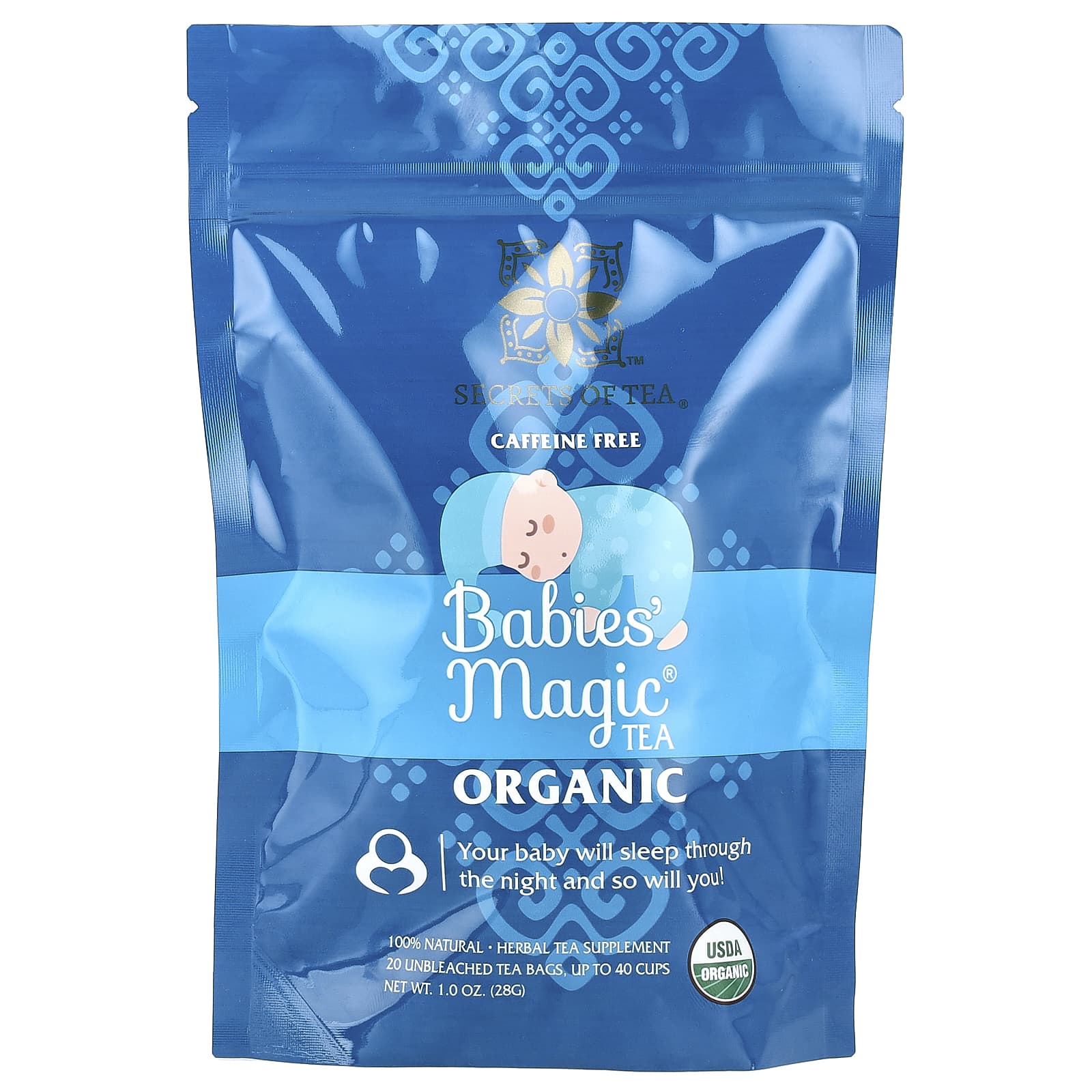 Secrets of Tea, Babies' Magic® Tea, Caffeine Free, 20 Unbleached Tea Bags, 1 oz (28 g) - Image 1