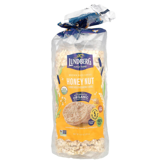 Lundberg, Organic Brown Rice Cakes, Honey Nut, 9.6 oz (273 g) - Image 1
