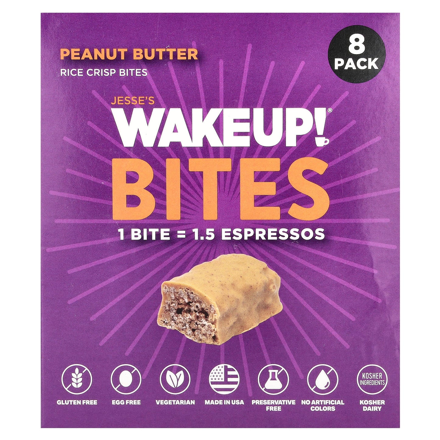 Wake Up Anytime with Jesse's WAKEUP! Rice Crisp Bites - 8 Pack - Image 1