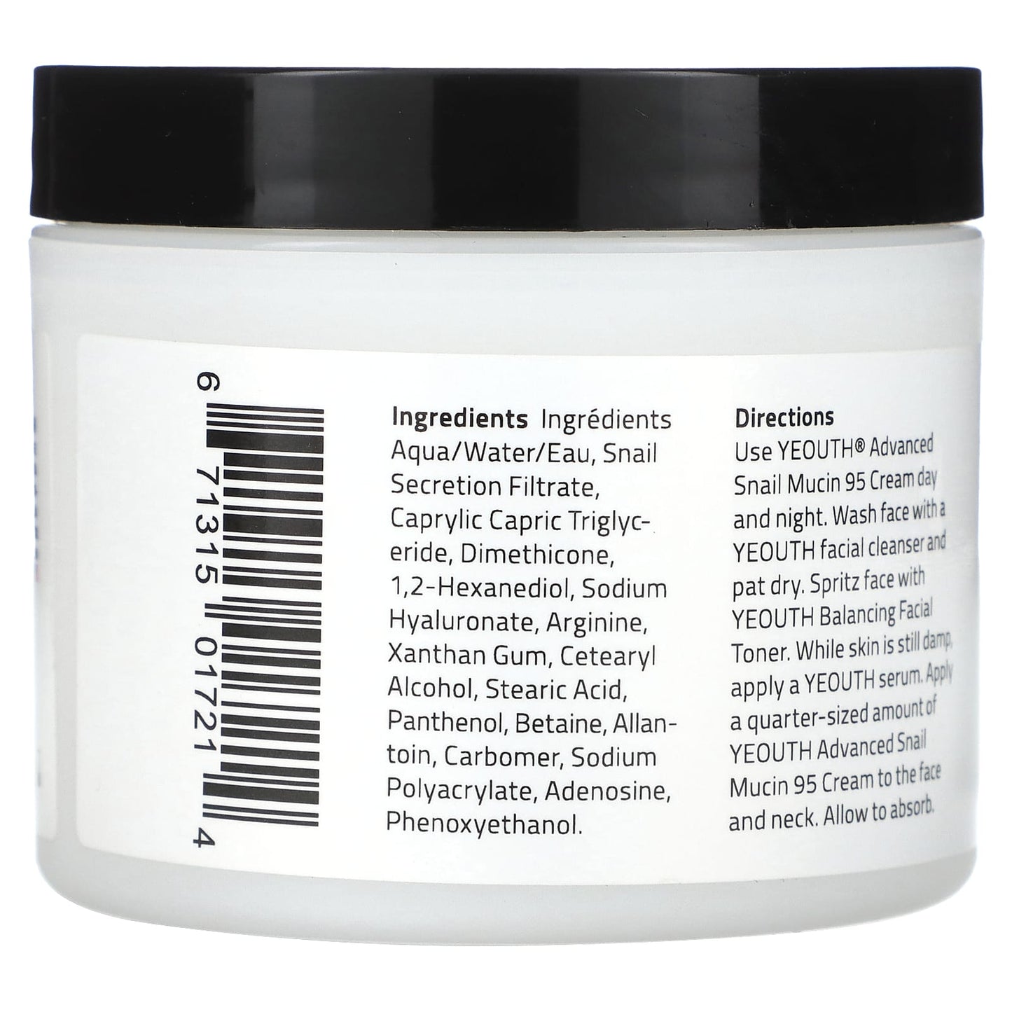 YEOUTH, Advanced Snail Mucin 95 Cream, 4 fl oz (118 ml) - Image 2