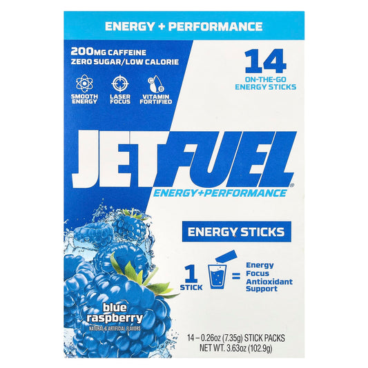 GAT JetFuel Energy + Performance Sticks, Blue Raspberry, 14 Stick Packs - Image 1