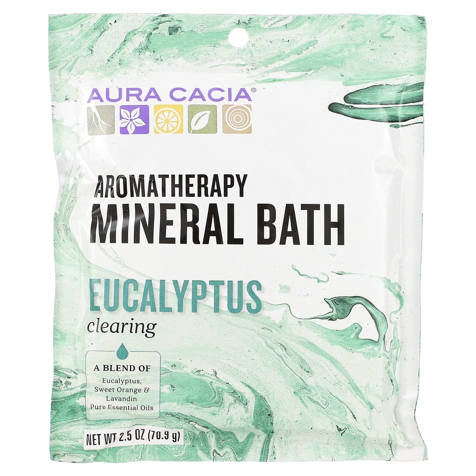 Aura Cacia Clearing Eucalyptus Mineral Bath, 2.5 oz - Image 1