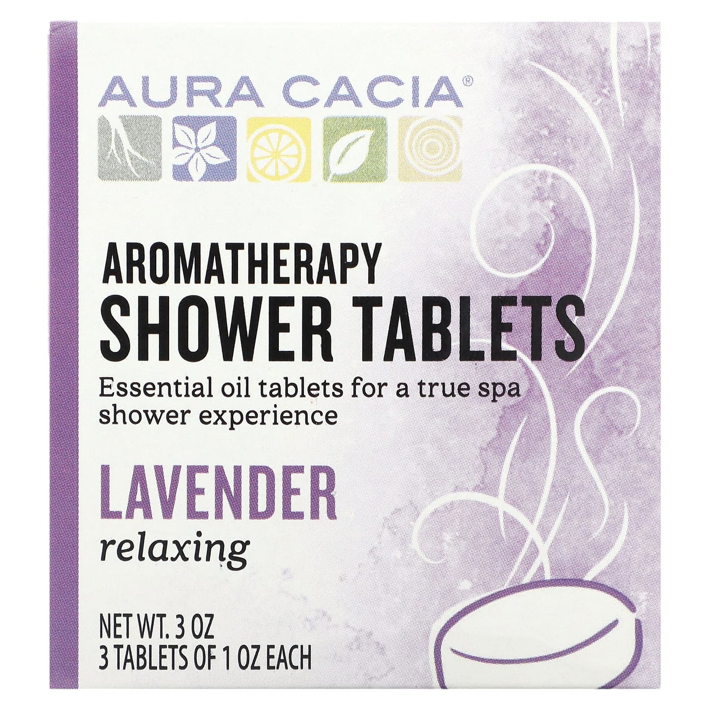 Relax with Aura Cacia Lavender Aromatherapy Shower Tablets, 3 Count - Image 1