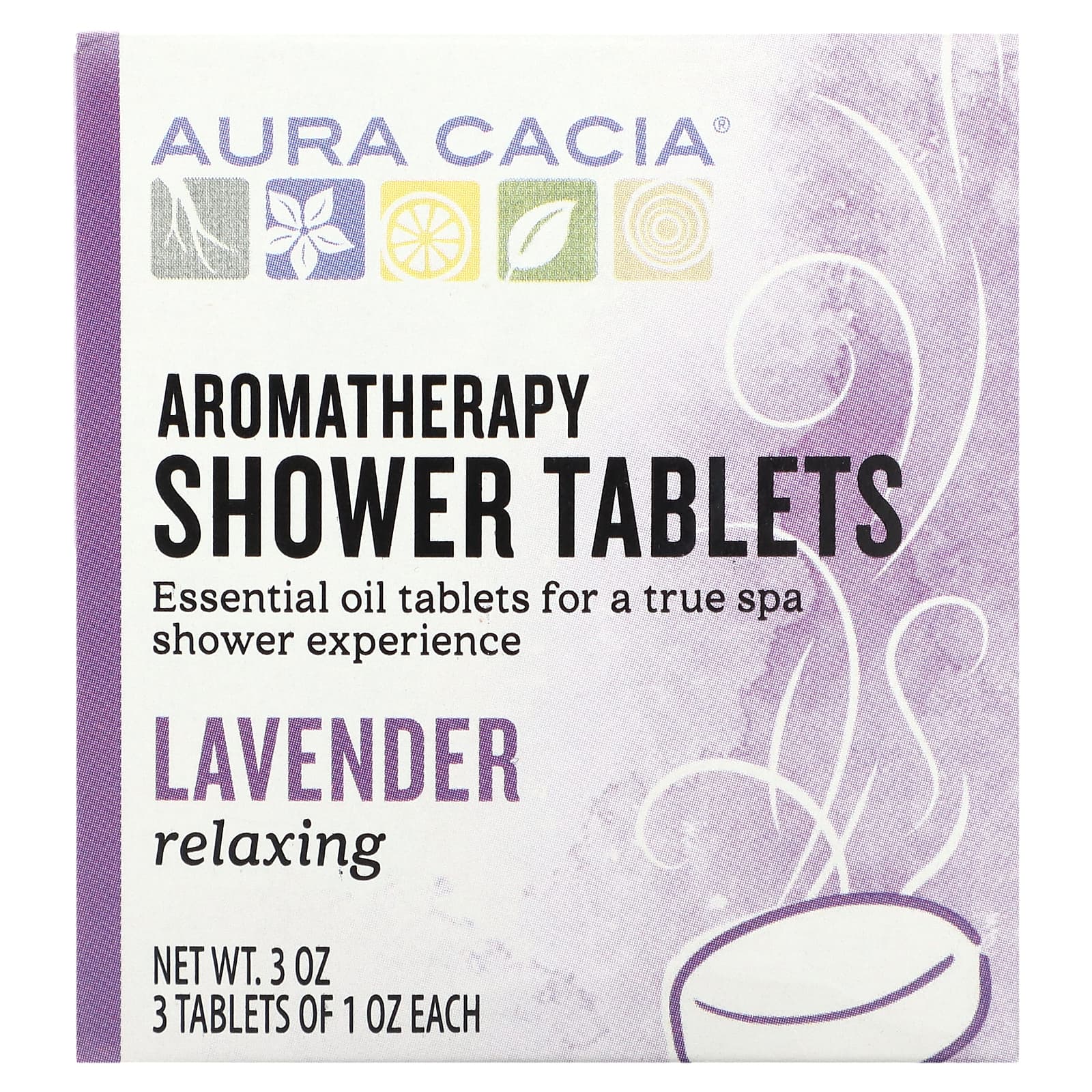 Relax with Aura Cacia Lavender Aromatherapy Shower Tablets, 3 Count - Image 1