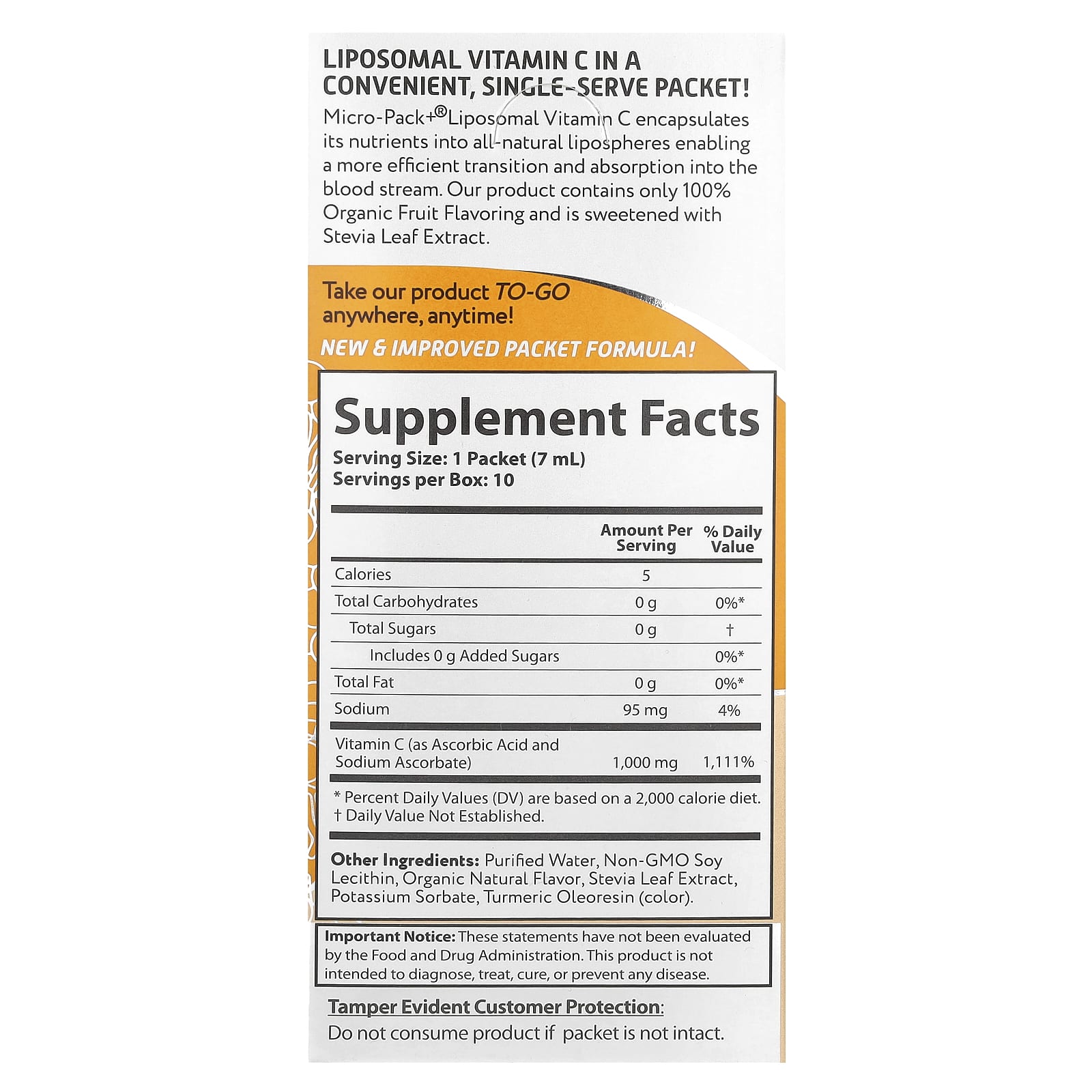 Aurora Nutrascience Liposomal Vitamin C - 10 Packets for On-The-Go - Image 2