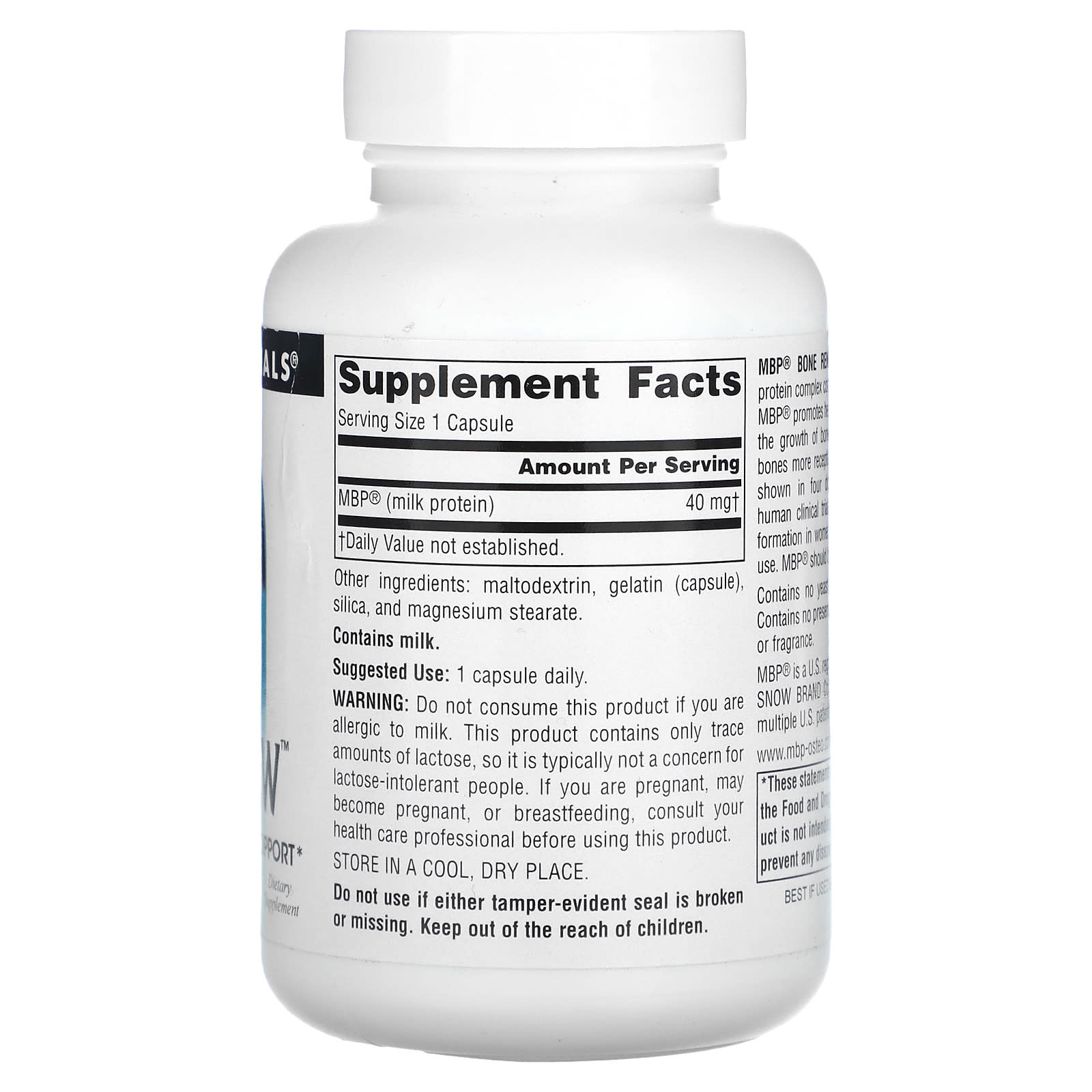 Source Naturals, MBP, Bone Renew, 40 mg, 120 Capsules - Image 2