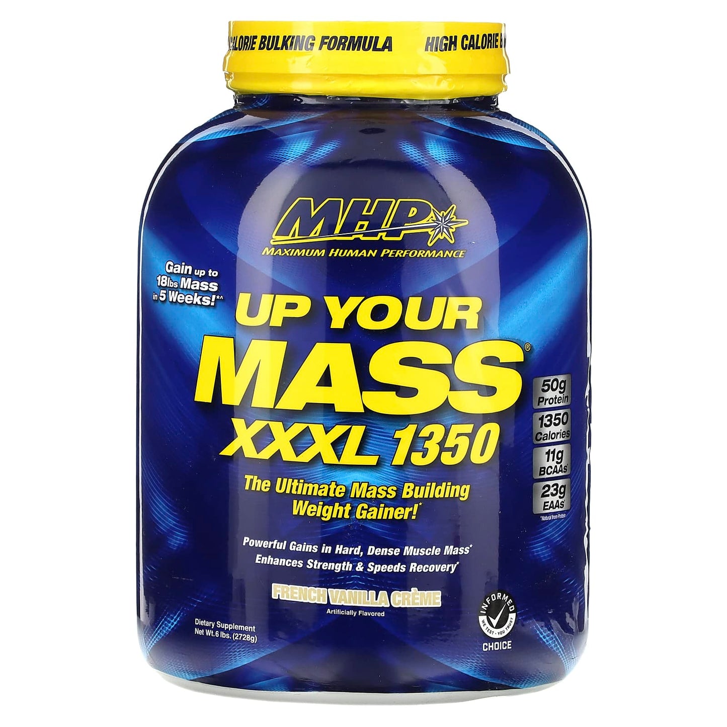 MHP, Up Your Mass, XXXL 1350, French Vanilla Creme, 6 lbs (2,728 g) - Image 1
