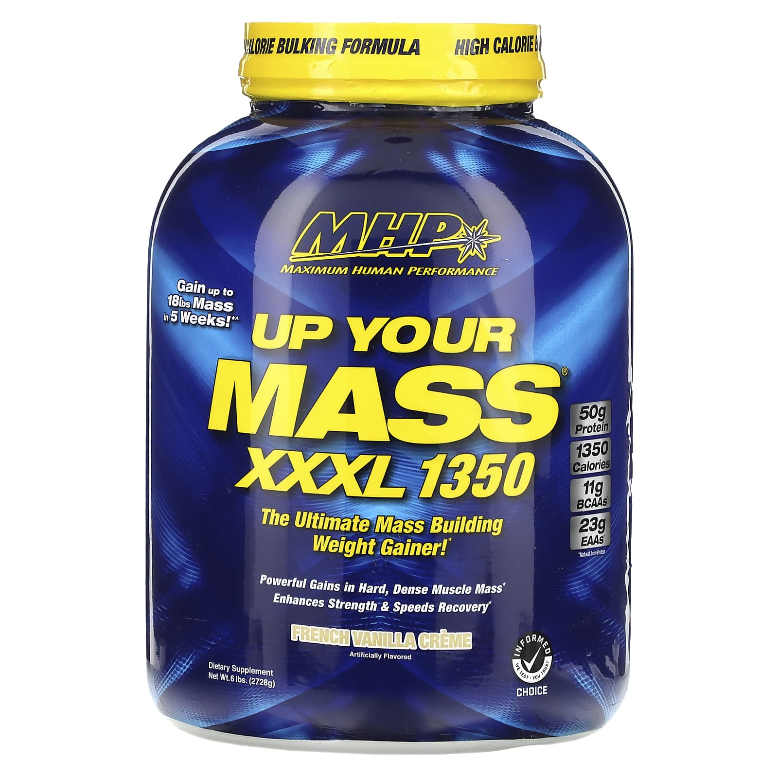 MHP, Up Your Mass, XXXL 1350, French Vanilla Creme, 6 lbs (2,728 g) - Image 1