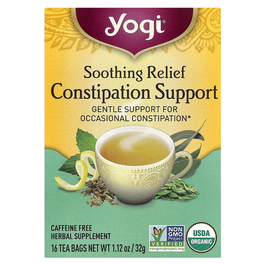 Yogi Tea, Soothing Relief Constipation Support, Caffeine Free, 16 Tea Bags, 1.12 oz (32 g) - Image 1