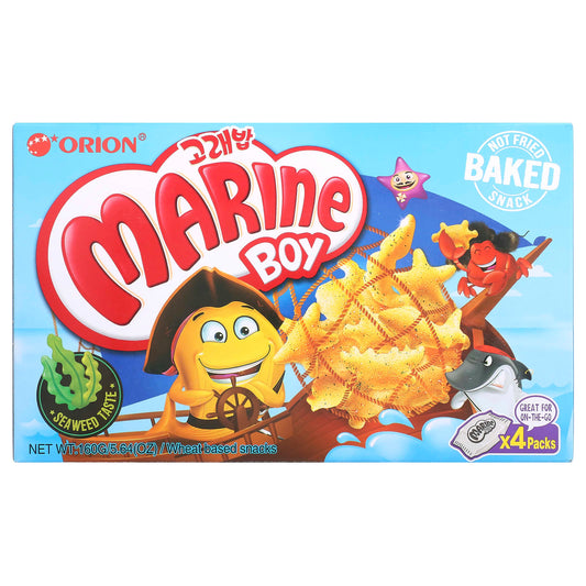 Orion, Marine Boy, Wheat Based Snacks, Seaweed, 4 Packs, 1.41 oz (40 g) Each - Image 1
