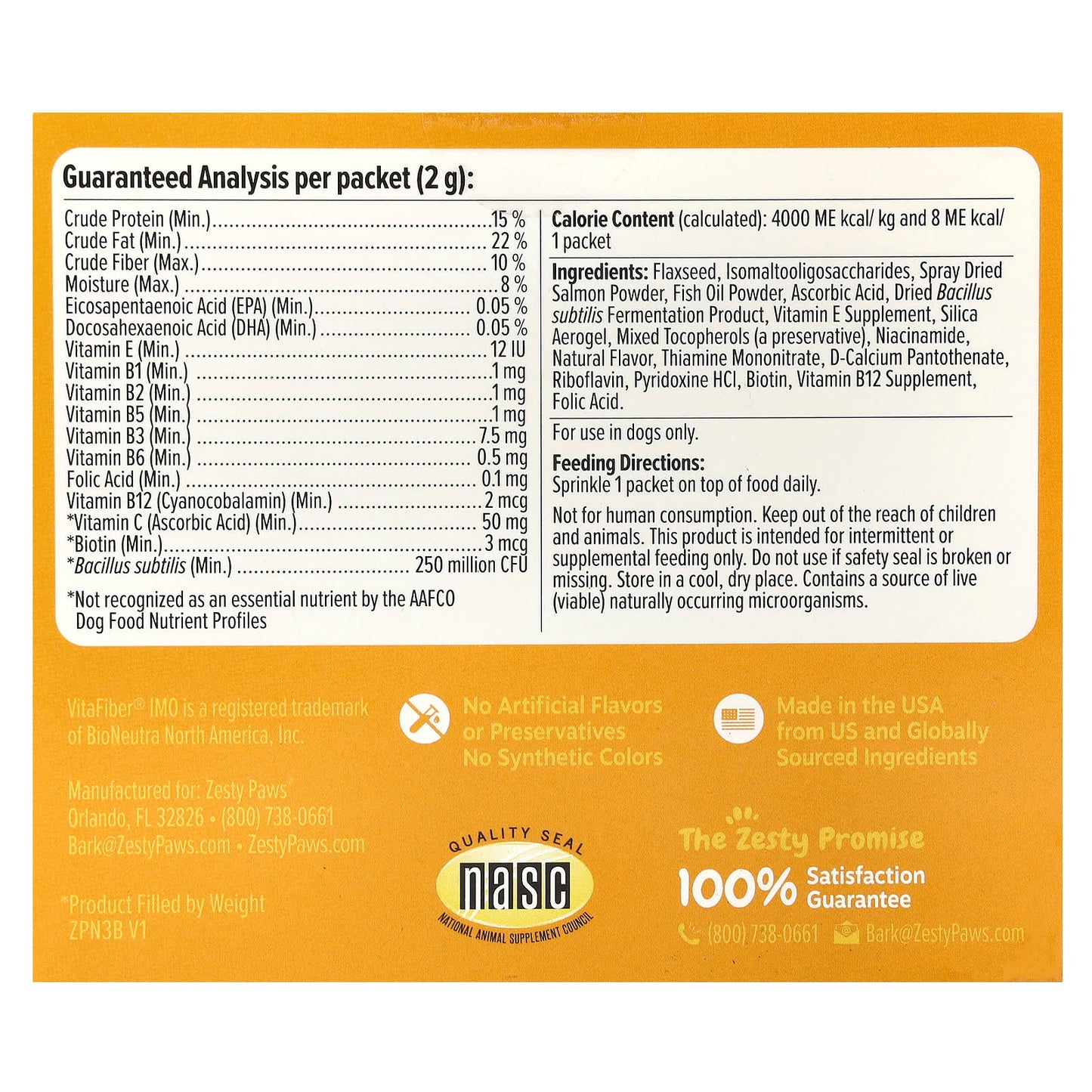 Zesty Paws, Multivitamin Powder, For Dogs, All Ages, Salmon, 30 Packets, 2.1 oz (60 g) - Image 2