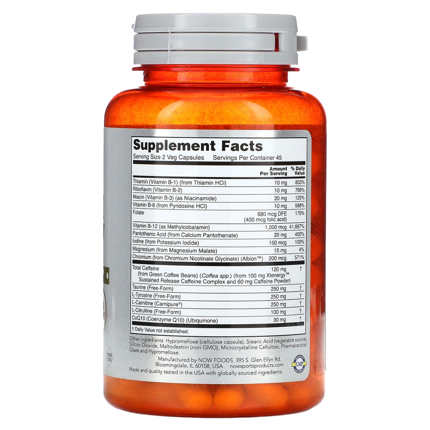 NOW Foods, Sustained Energy, 90 Veg Capsules - Image 2