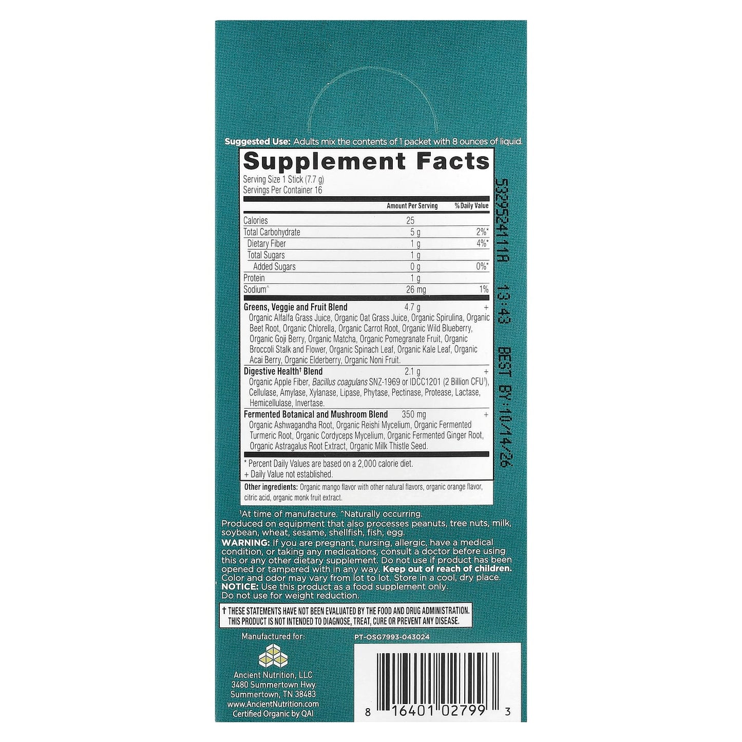 Supercharge Your Health with Ancient Nutrition Organic Super Greens - Image 2