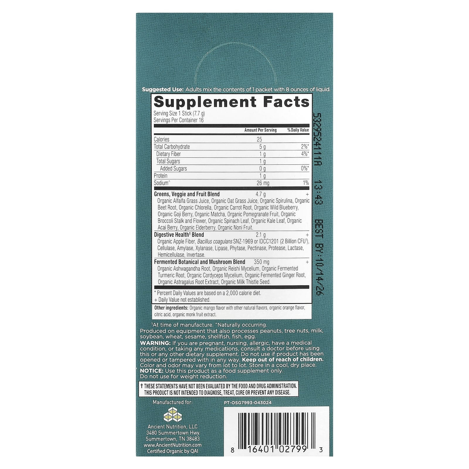 Supercharge Your Health with Ancient Nutrition Organic Super Greens - Image 2