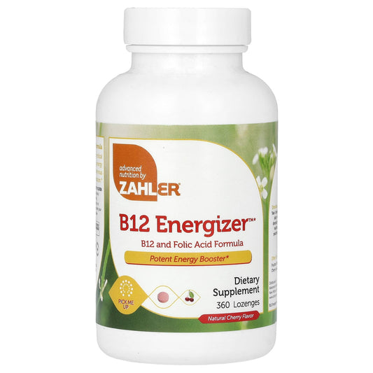 Zahler, B12 Energizer, B12 and Folic Formula, Natural Cherry, 360 Lozenges - Image 1