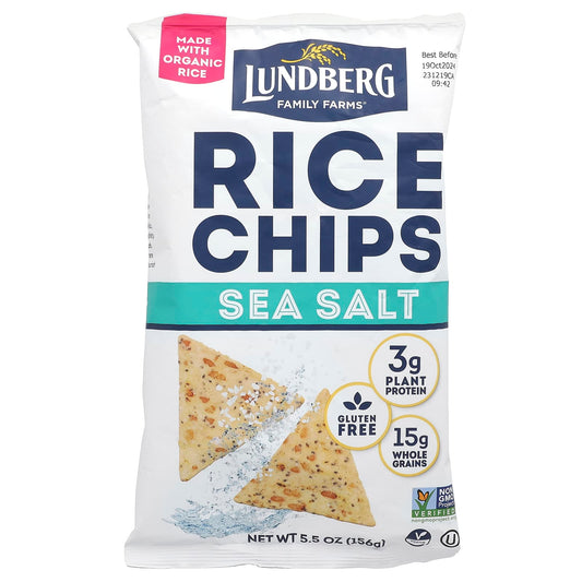 Lundberg, Rice Chips, Sea Salt, 5.5 oz (156 g) - Image 1