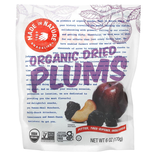 Made in Nature, Organic Dried Plums, 6 oz (170 g) - Image 1