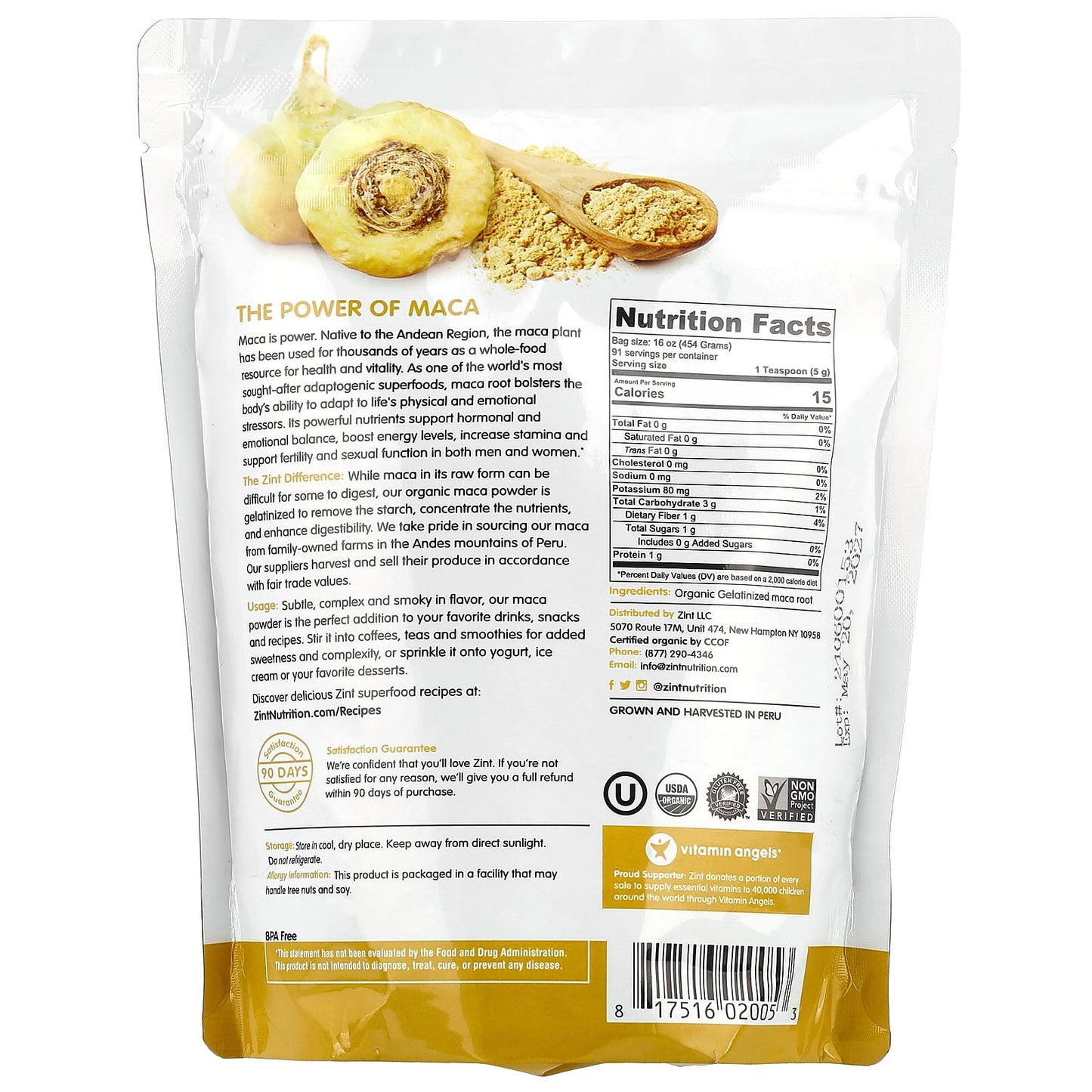 Zint, Organic Gelatinized Maca Powder, 16 oz (454 g) - Image 2
