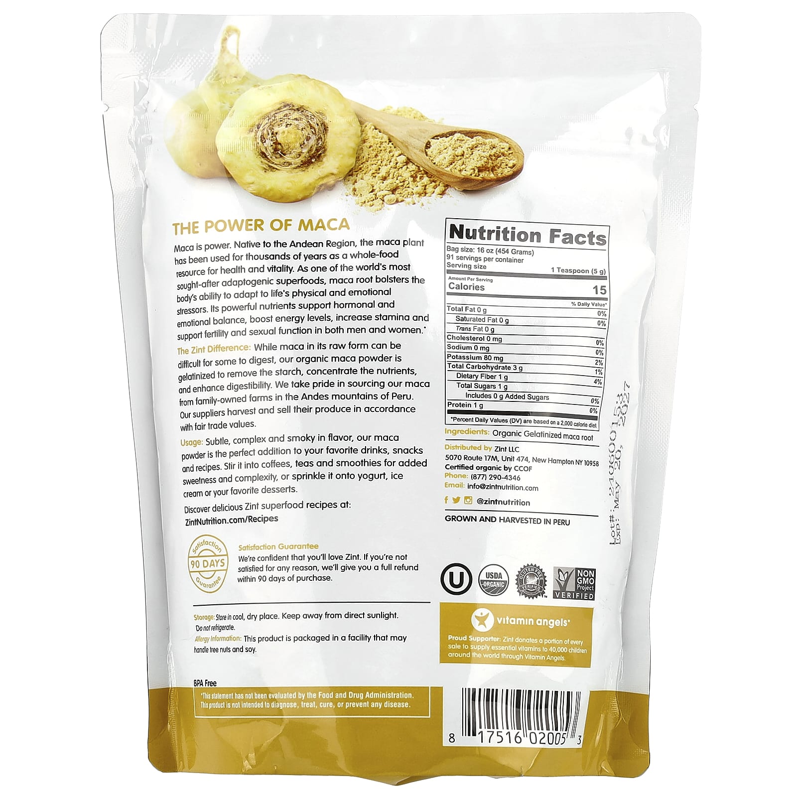 Zint, Organic Gelatinized Maca Powder, 16 oz (454 g) - Image 2