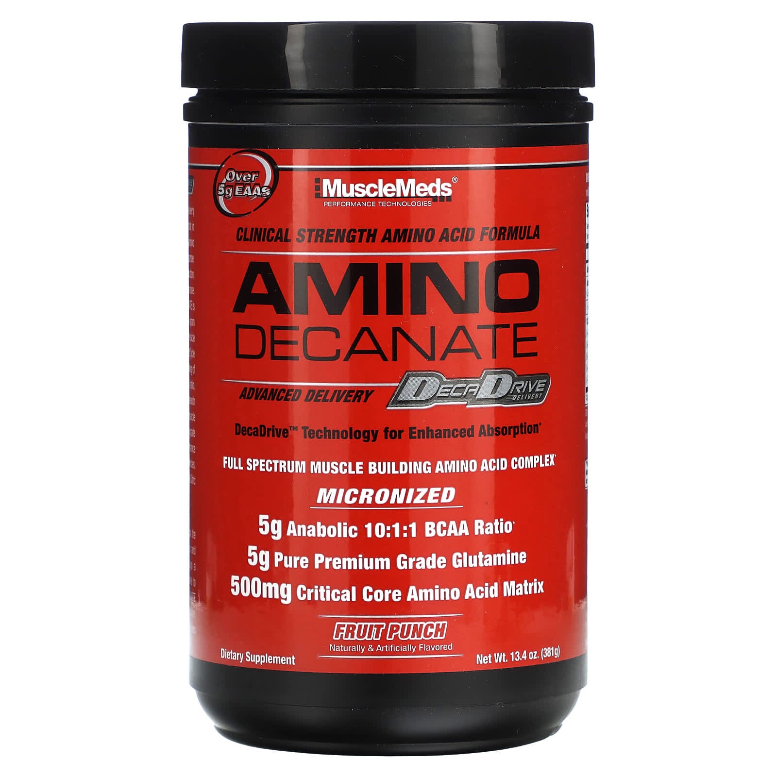 MuscleMeds, Amino Decanate, Fruit Punch, 13.4 oz (381 g) - Image 1