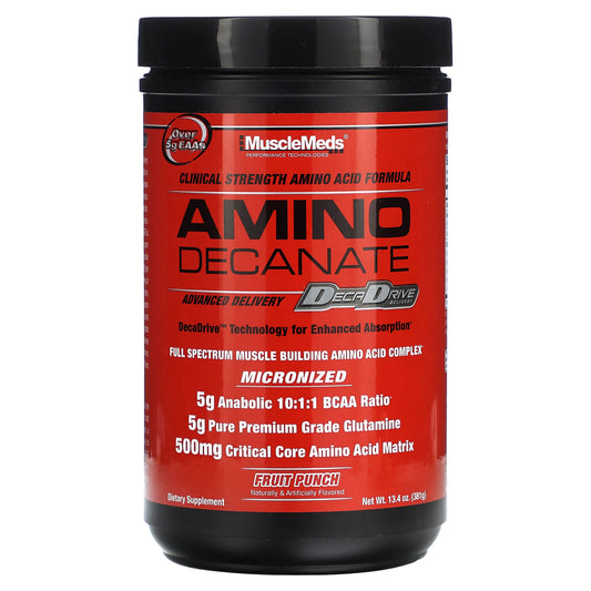 MuscleMeds, Amino Decanate, Fruit Punch, 13.4 oz (381 g) - Image 1