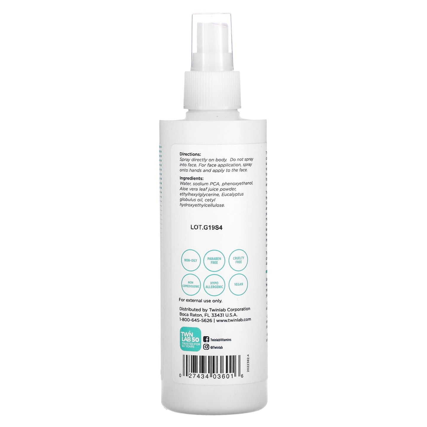 Twinlab, Na-PCA with Aloe Vera, For Face and Body, 8 fl oz (237 ml) - Image 2