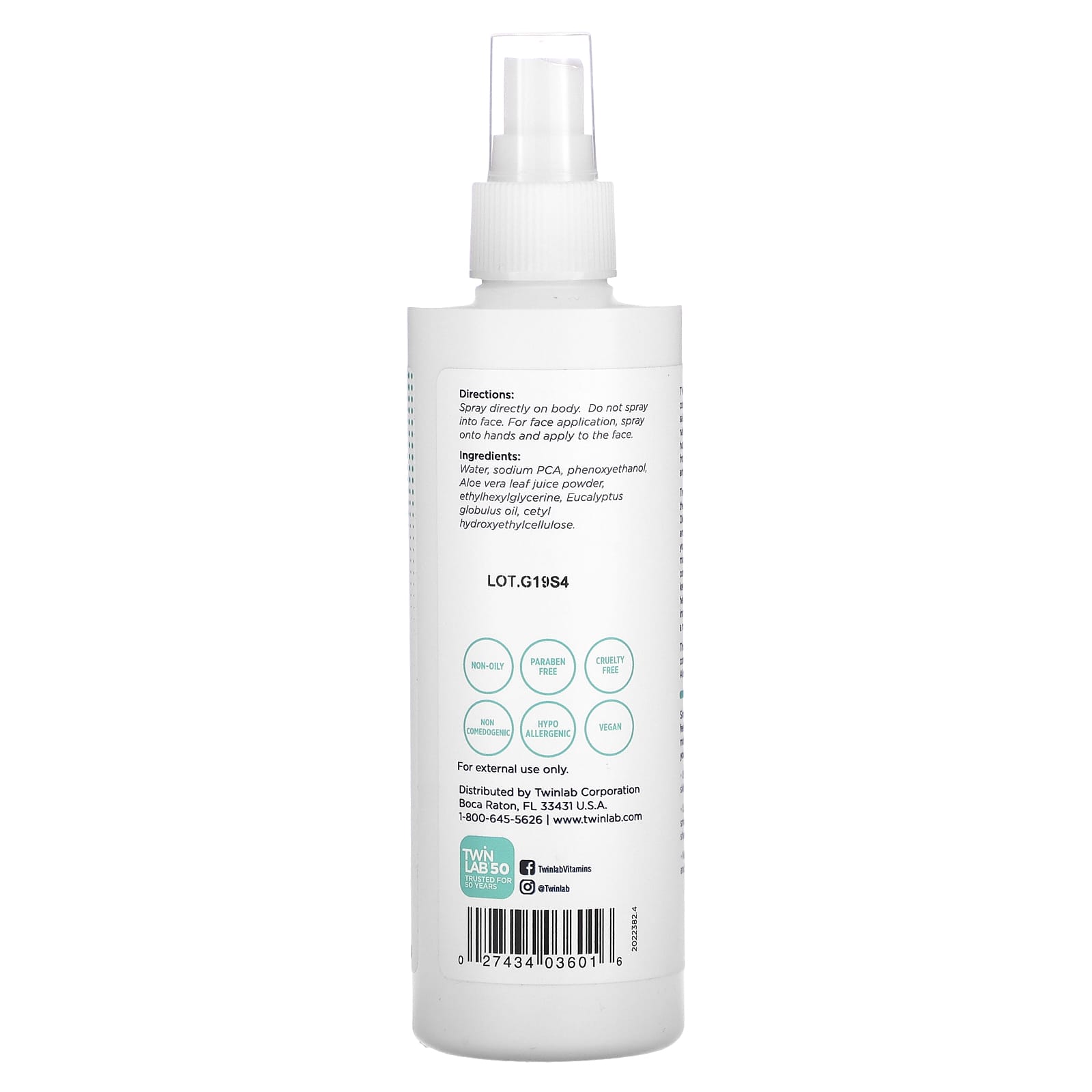 Twinlab, Na-PCA with Aloe Vera, For Face and Body, 8 fl oz (237 ml) - Image 2