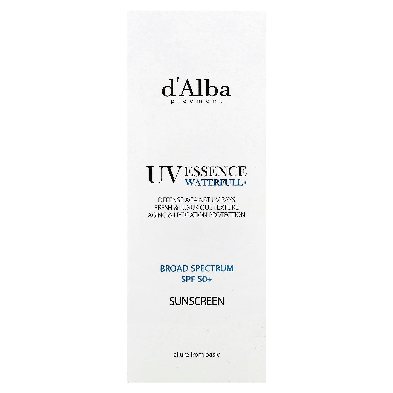 d'Alba Vegan SPF 50+ Sunscreen Waterfull Essence, 1.69 fl oz - Image 2