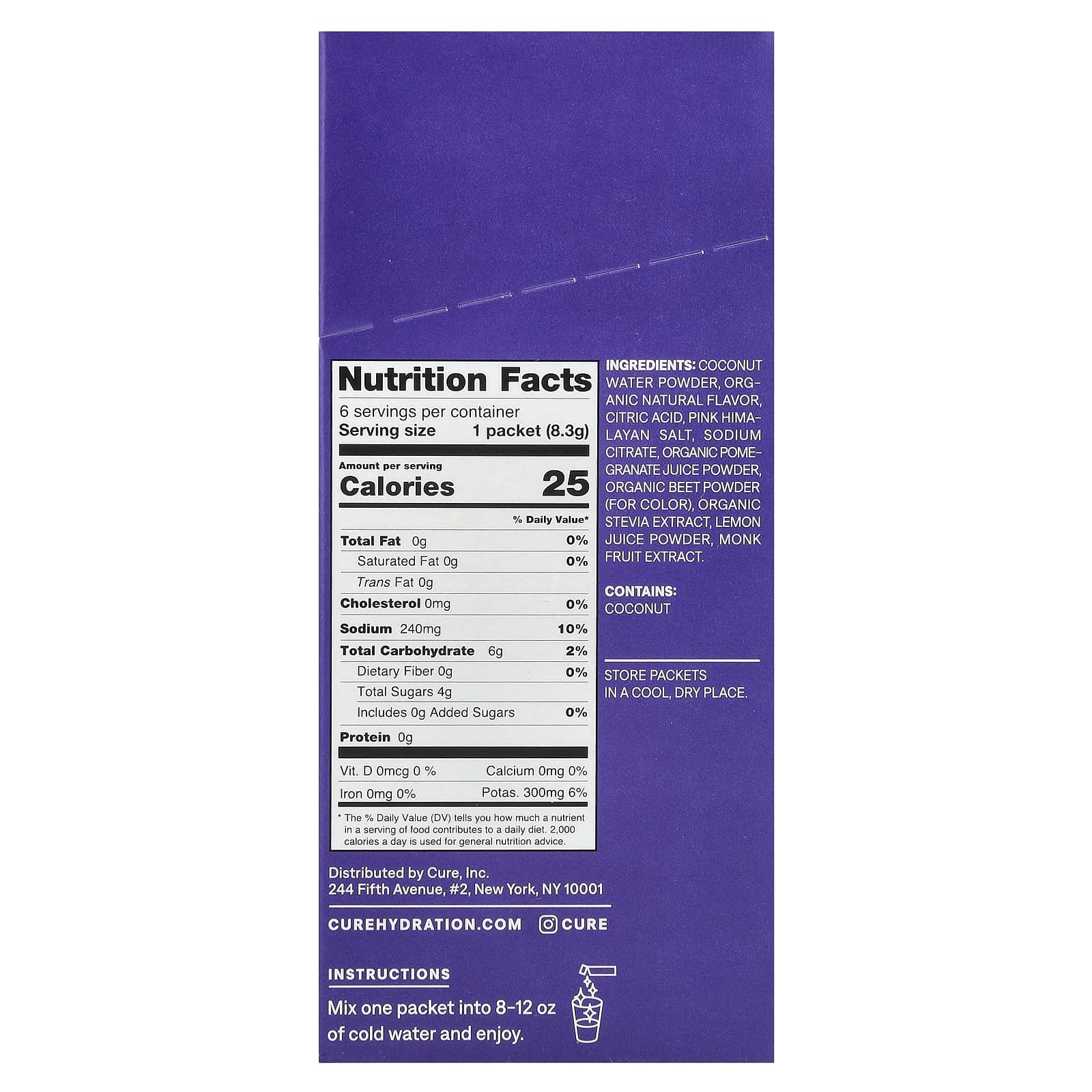 Cure Kids Electrolyte Drink Mix, 6 Packets, No Added Sugar - Image 2