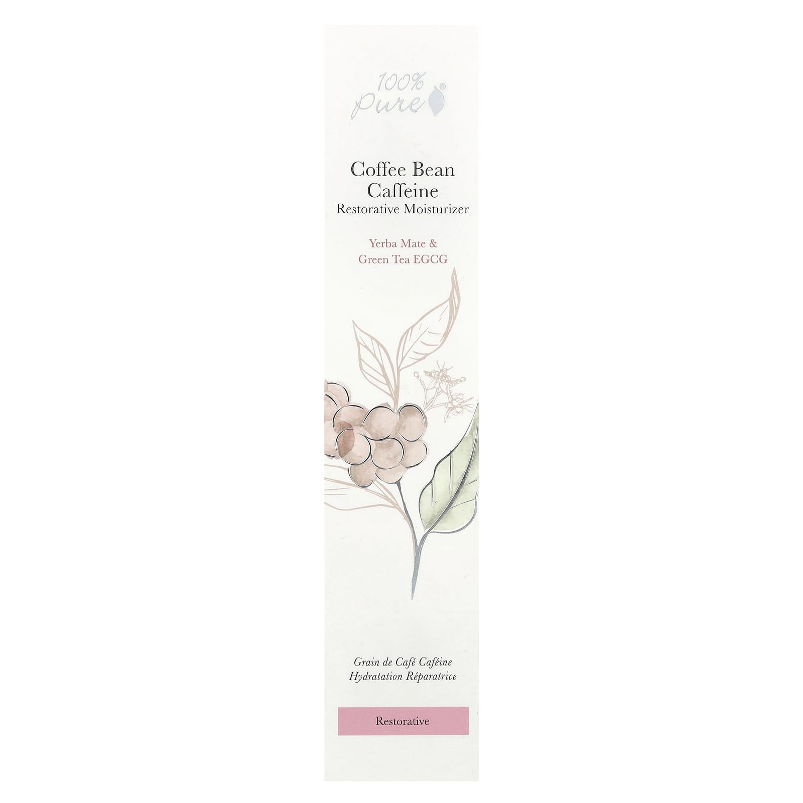 100% Pure Restorative Moisturizer, Caffeine & Yerba Mate, 1.4 fl oz - Image 2
