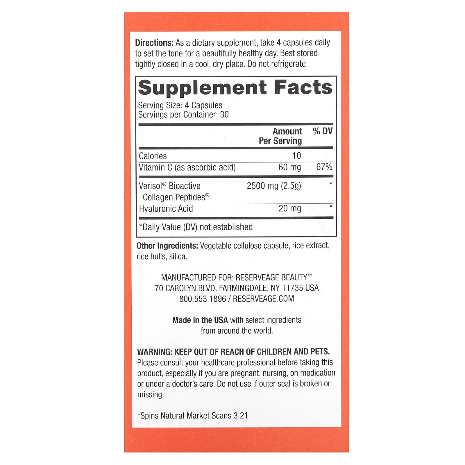 Reserveage Beauty, Collagen Replenish, 120 Capsules