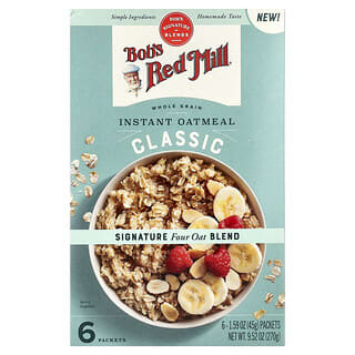 Bob's Red Mill Classic Whole Grain Instant Oatmeal, 6 Packets, 1.59 oz Each