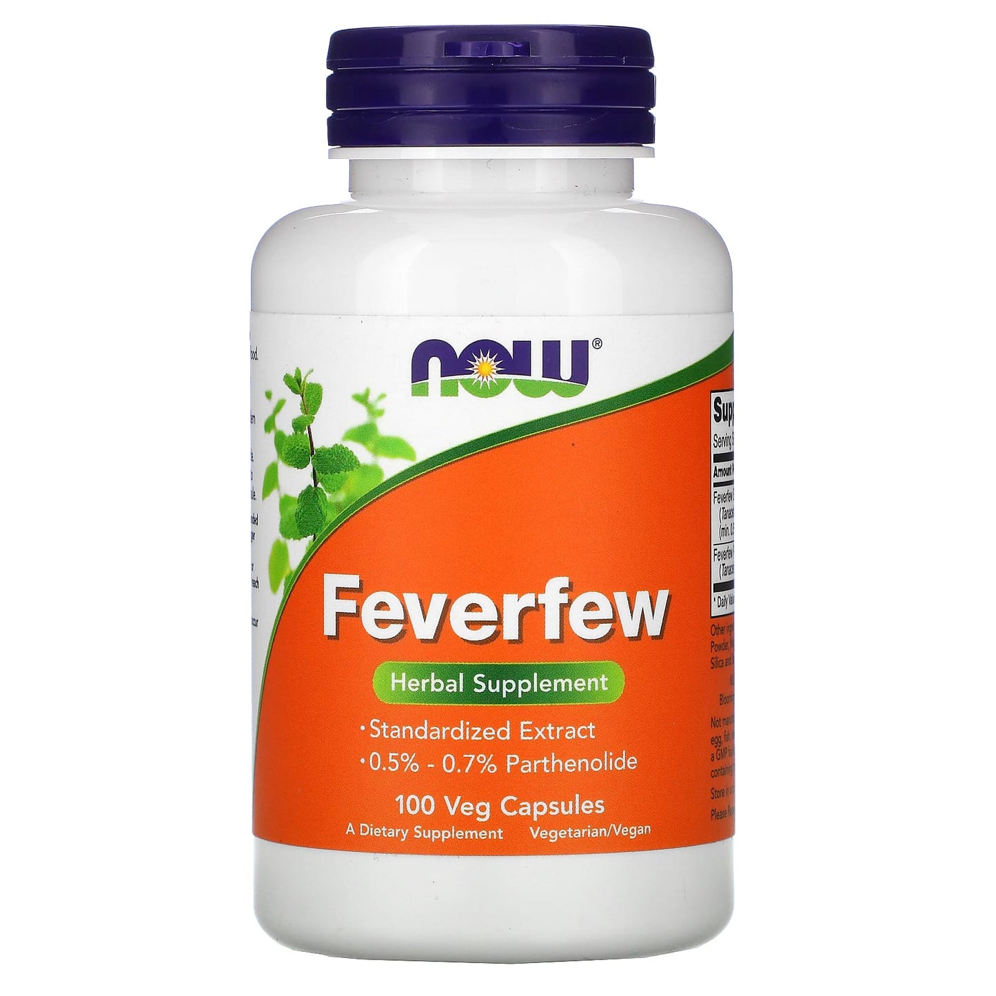 NOW Foods, Feverfew, 100 Veg Capsules - Image 1