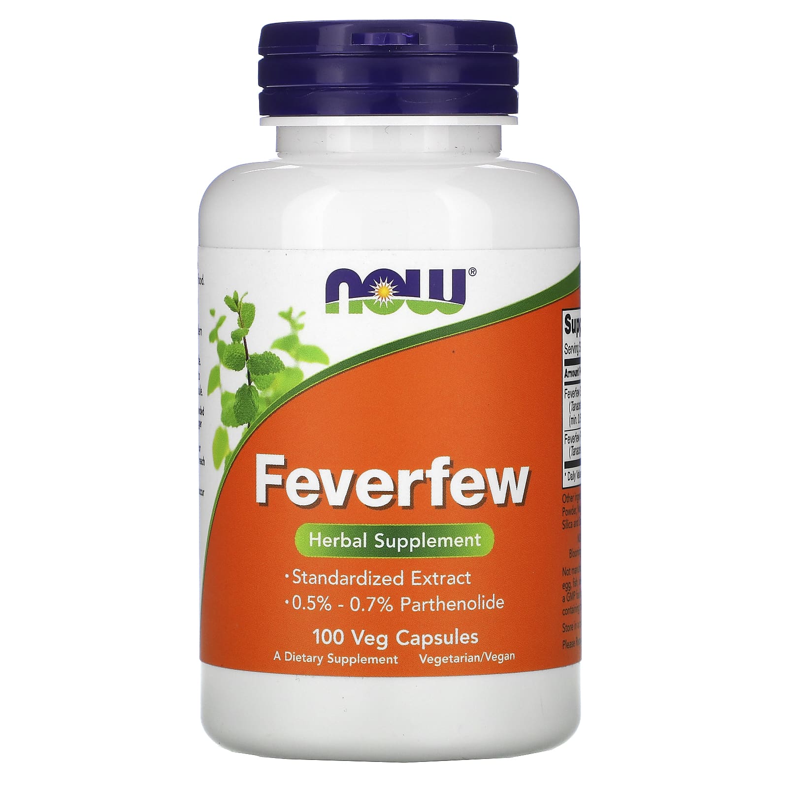 NOW Foods, Feverfew, 100 Veg Capsules - Image 1