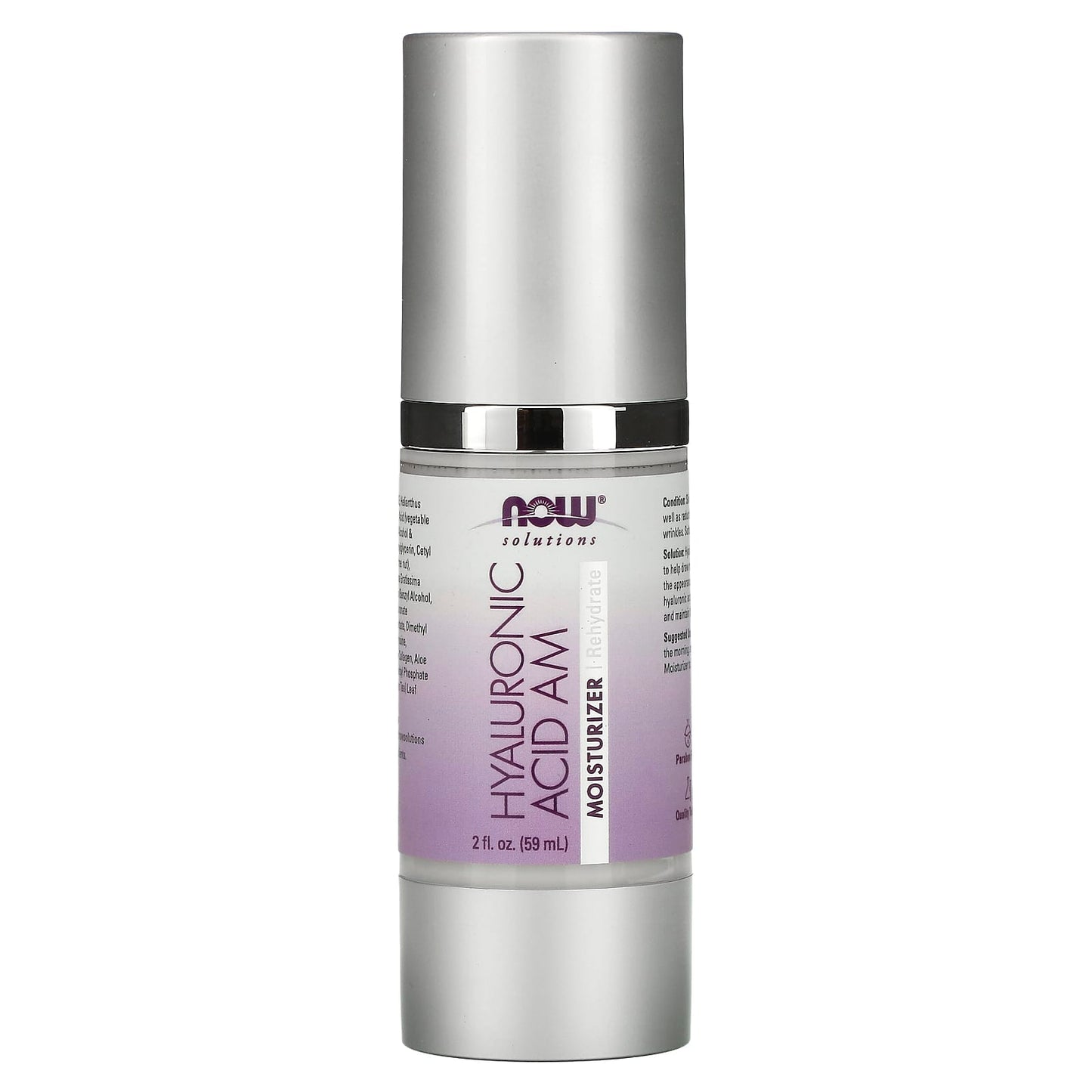 NOW Foods, Solutions, Hyaluronic Acid AM Moisturizer, 2 fl oz (59 ml) - Image 1