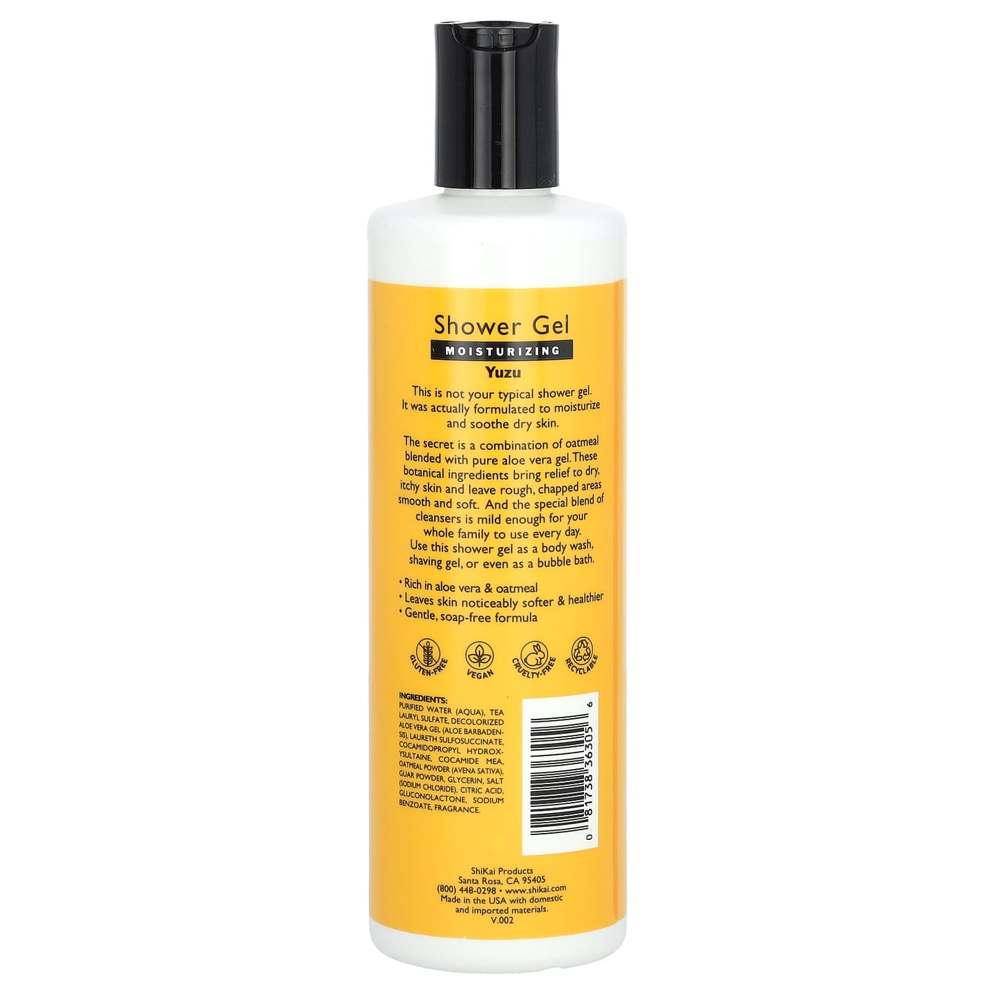 Shikai, Moisturizing Shower Gel, Yuzu, 12 fl oz (355 ml) - Image 2