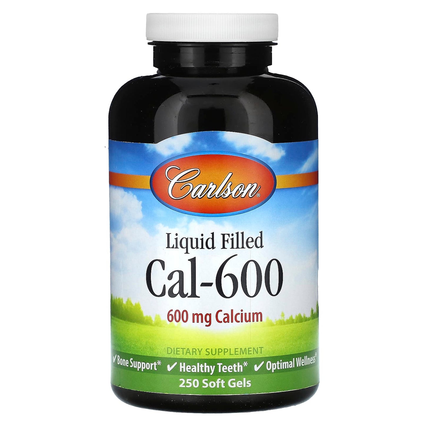 Carlson Liquid Filled Cal-600, 600mg Calcium Supplement for Bone Health - Image 1