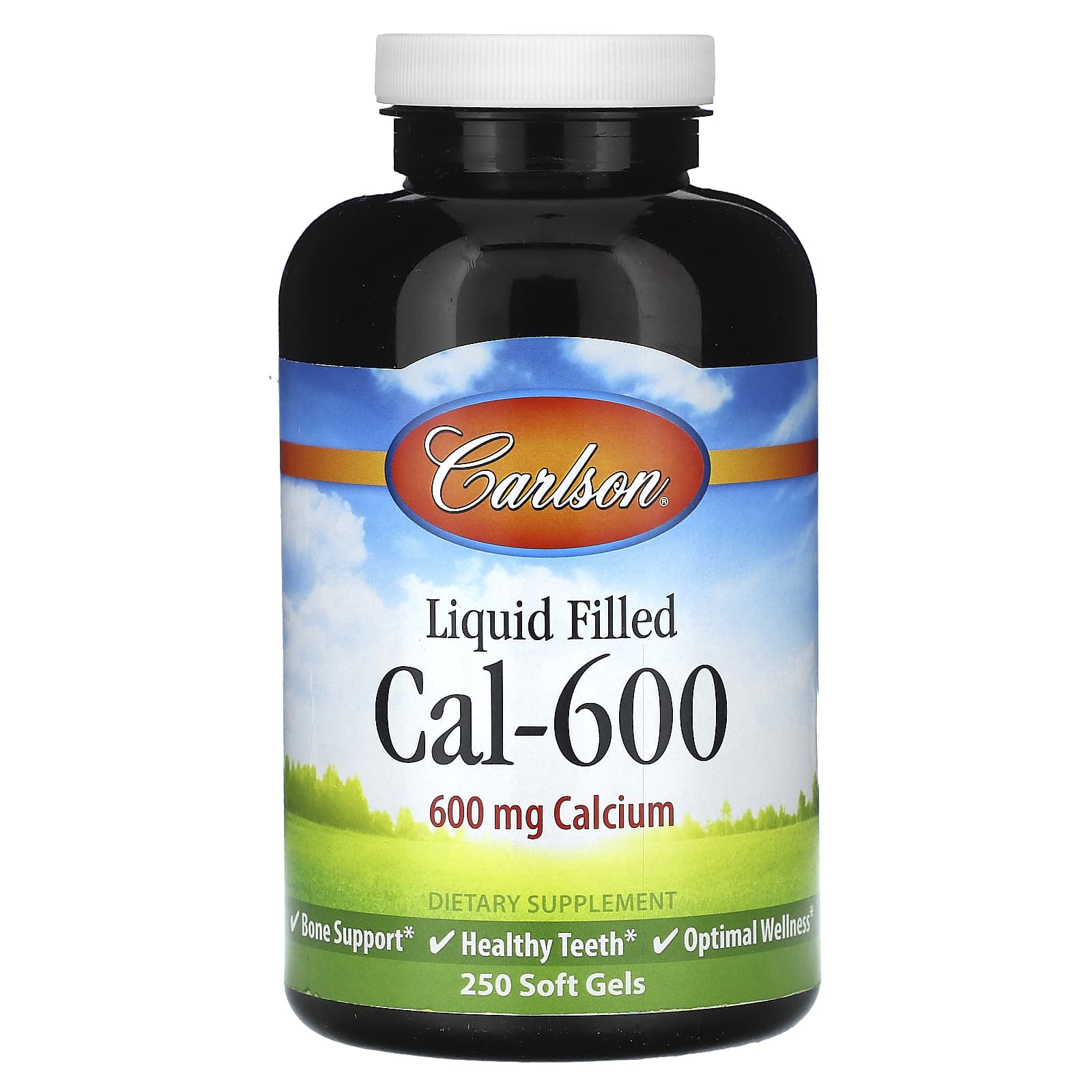 Carlson Liquid Filled Cal-600, 600mg Calcium Supplement for Bone Health - Image 1