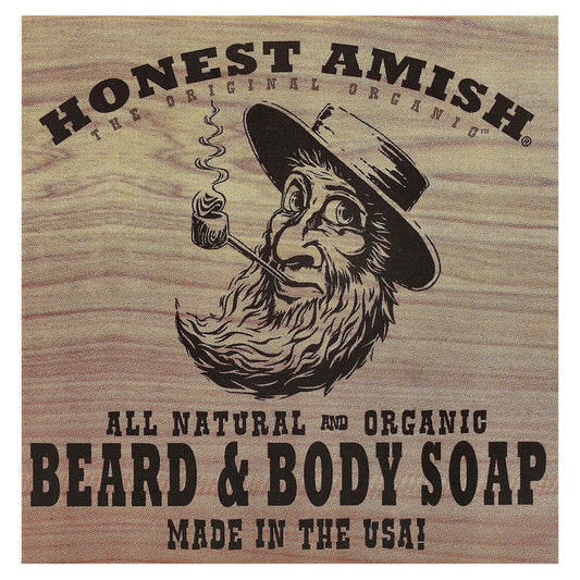 Organic Beard & Body Soap Bar by Honest Amish - Natural, Handmade, 1 Bar - Image 1