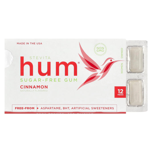 Stevita, Hum®, Sugar-Free Gum, Cinnamon, 12 Pieces - Image 1