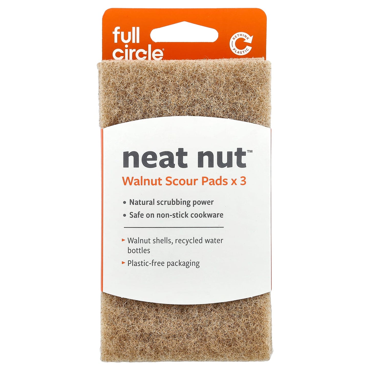 Full Circle Walnut Scour Pads - Eco-Friendly Non-Stick Cookware Cleaner - Image 1