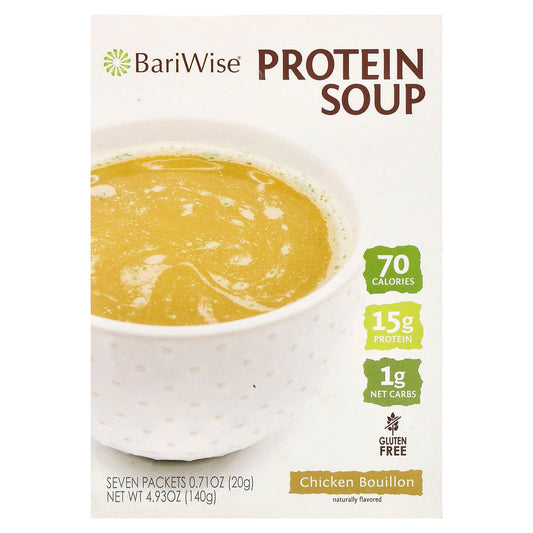 High-Protein Low-Calorie Chicken Bouillon Soup by BariWise - 7 Packets - Image 1